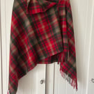 100% Lambswool tartan poncho