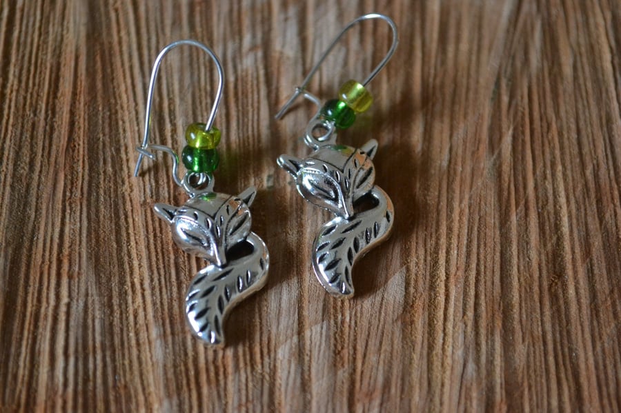Fox earrings woodland themed