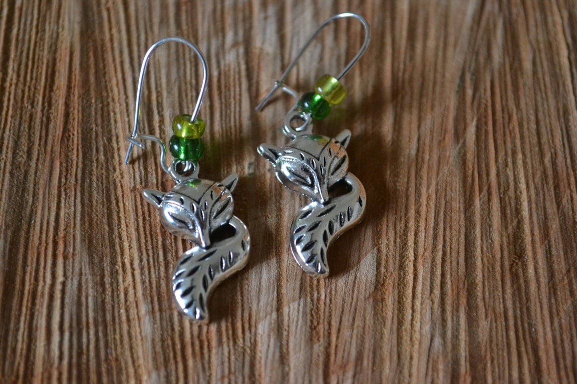 Fox earrings woodland themed