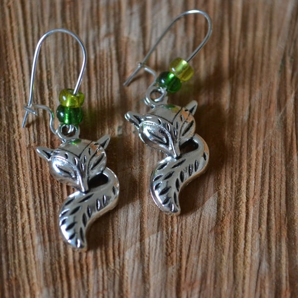 Fox earrings woodland themed