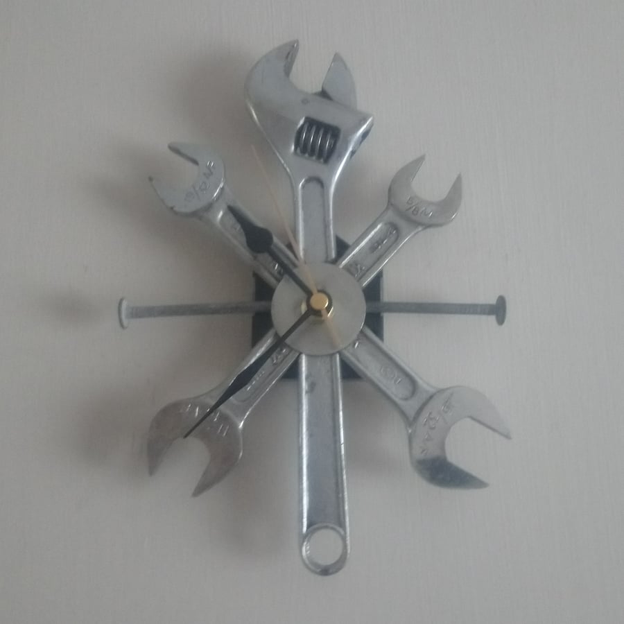 Reclaimed Adjustable Spanner Wall Clock