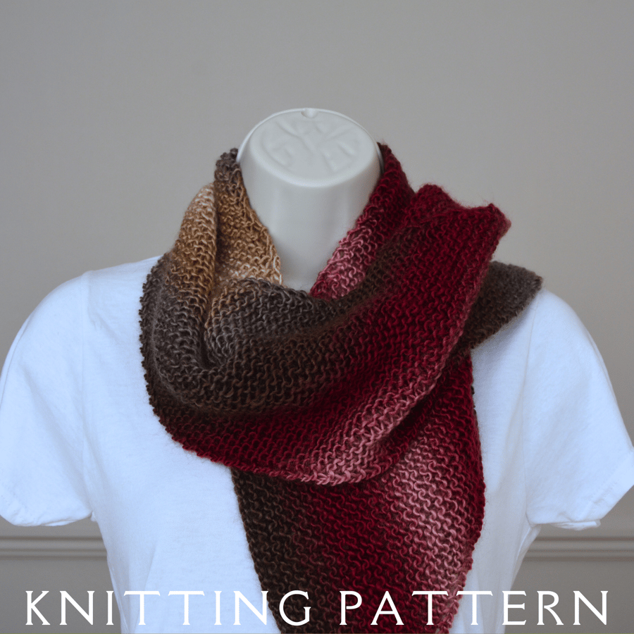 Scarf Knitting Pattern The Breezy Scarf PDF PATTERN ONLY