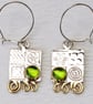 Handmade silver earrings, contemporary blue opal earrings, unusual, birthstone - Image 9