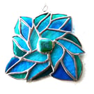 Floral Stained Glass Suncatcher Azure Blossom
