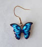 Blue Butterfly Earrings with KC Gold Ear Wires - Image 2