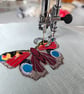Handmade embroidered patch, sew on patch, embroidered Peacock butterfly patch - Image 6