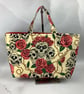 Skulls and roses tote bag, Gothic shopper, handmade in Sussex - Image 7