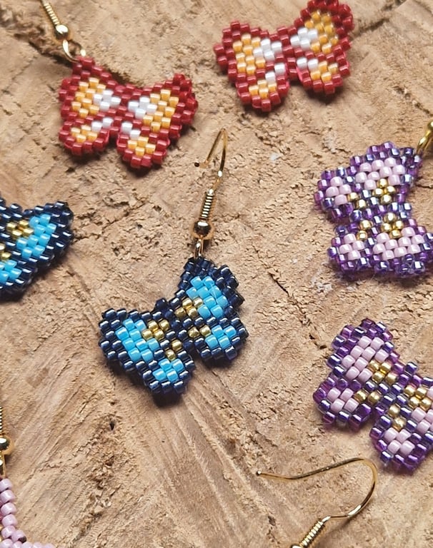 Gorgeous beaded butterfly earrings