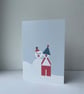 Modern graphic characters Christmas card pack of 6 cards with envelopes - Image 4