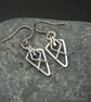 Hammered Sterling Silver Arrowhead Earrings with Dark Purple Faceted Glass Beads - Image 1