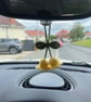 Handmade Crochet Lily of the Valley Car Charm, Custom Colour Floral Decoration - Image 3