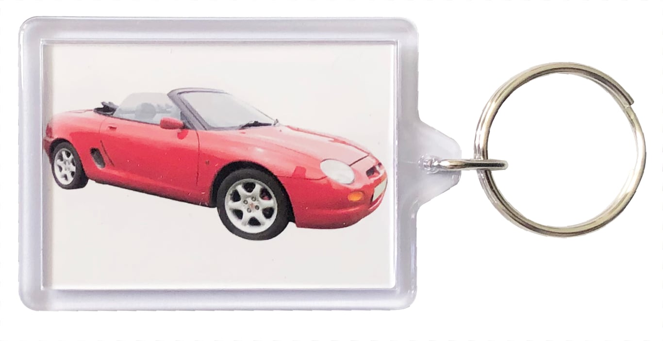 MGF Mk1 1996 (Red) - Keyring with 50x35mm Insert - Car Enthusiast