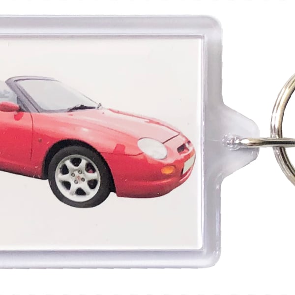 MGF Mk1 1996 (Red) - Keyring with 50x35mm Insert - Car Enthusiast
