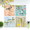 British Birds Spring Cards – Illustrated Eco-Friendly - Pack of 4