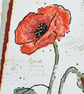 Red Poppy Card - handcrafted - thinking of you, all occasions, blank inside - Image 4