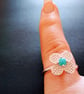 Sleeping Beauty Turquoise 925 Sterling Silver Flower Spinner Ring Size N - Image 8