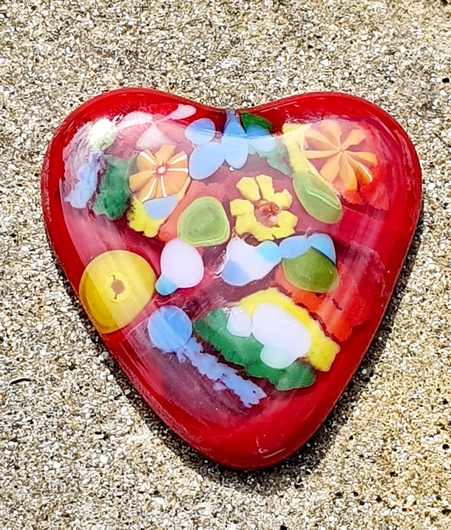 ‘Heart to Hold’ Fused Glass Heart