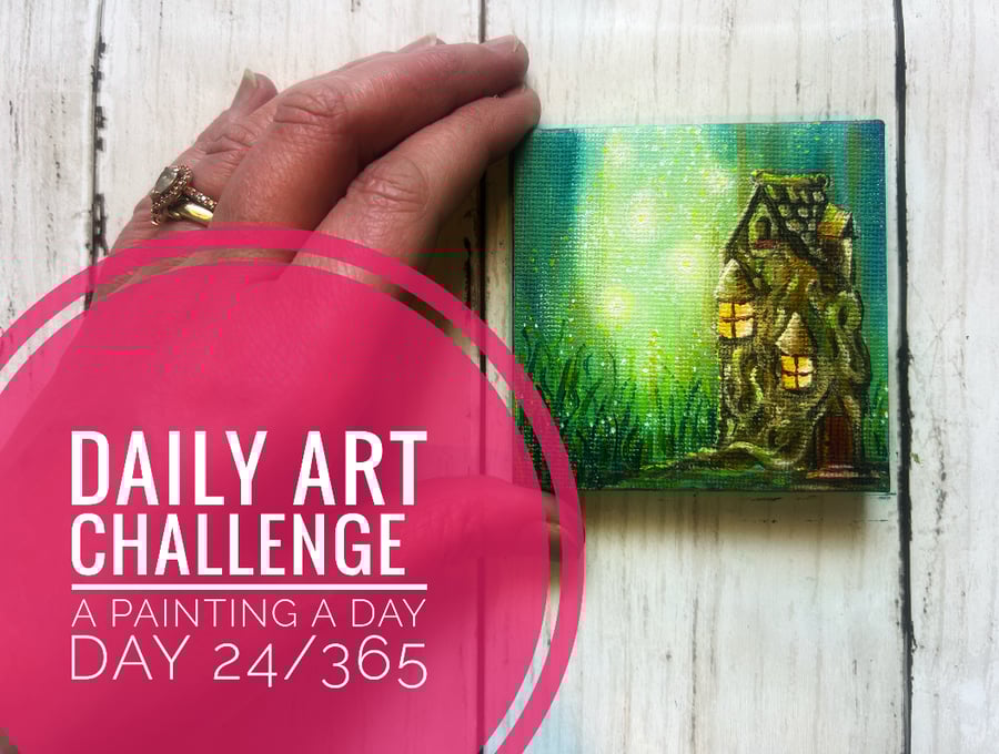 Mini Acrylic painting on canvas, Daily Art Challenge, A Painting a Day 24-365 