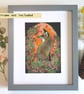 Red Fox, small original drawing, nature artwork