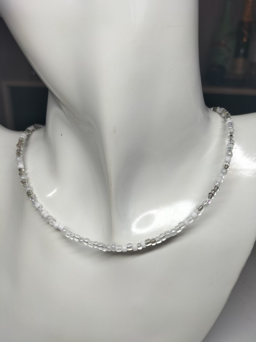 White Beaded Choker