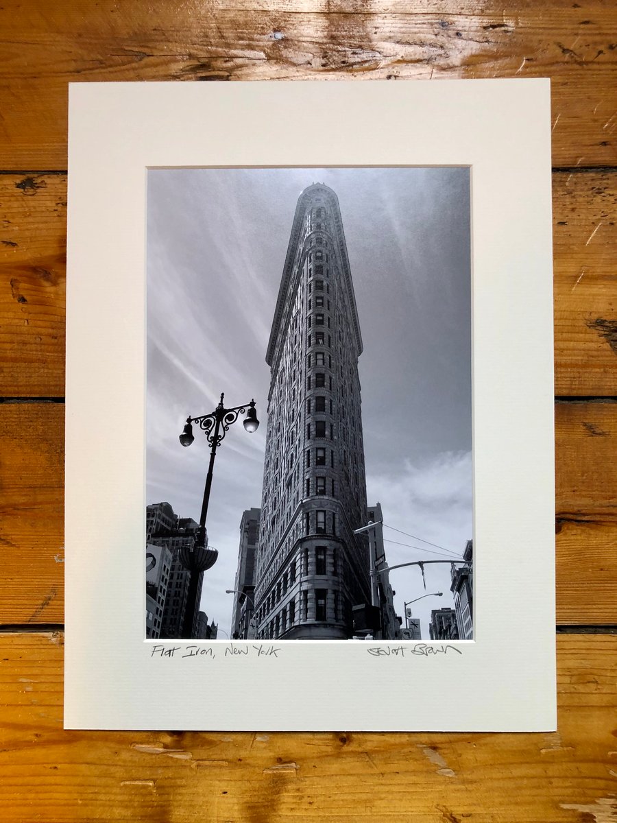 ‘Flat Iron’ New York signed mounted print FREE DELIVERY