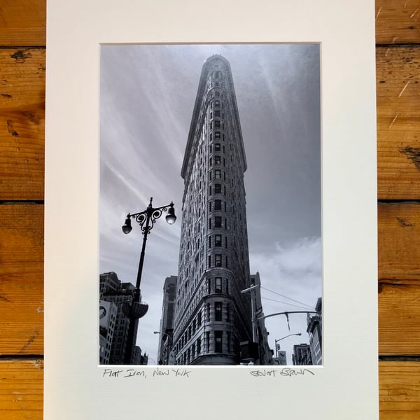 ‘Flat Iron’ New York signed mounted print FREE DELIVERY