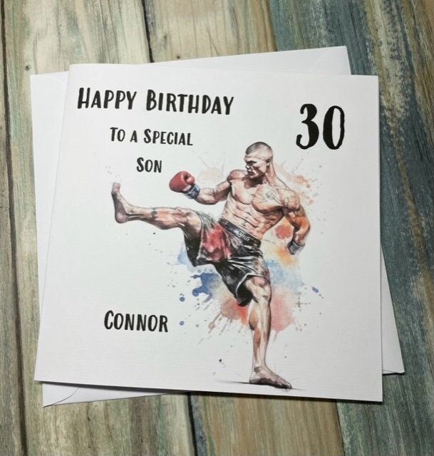 MMA Birthday Card Boxing Mixed Martial Arts Happy Birthday Card for Son Brother 