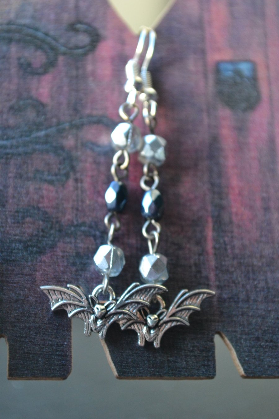 Bat earrings Halloween Steampunk