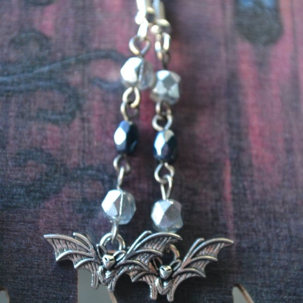 Bat earrings Halloween Steampunk