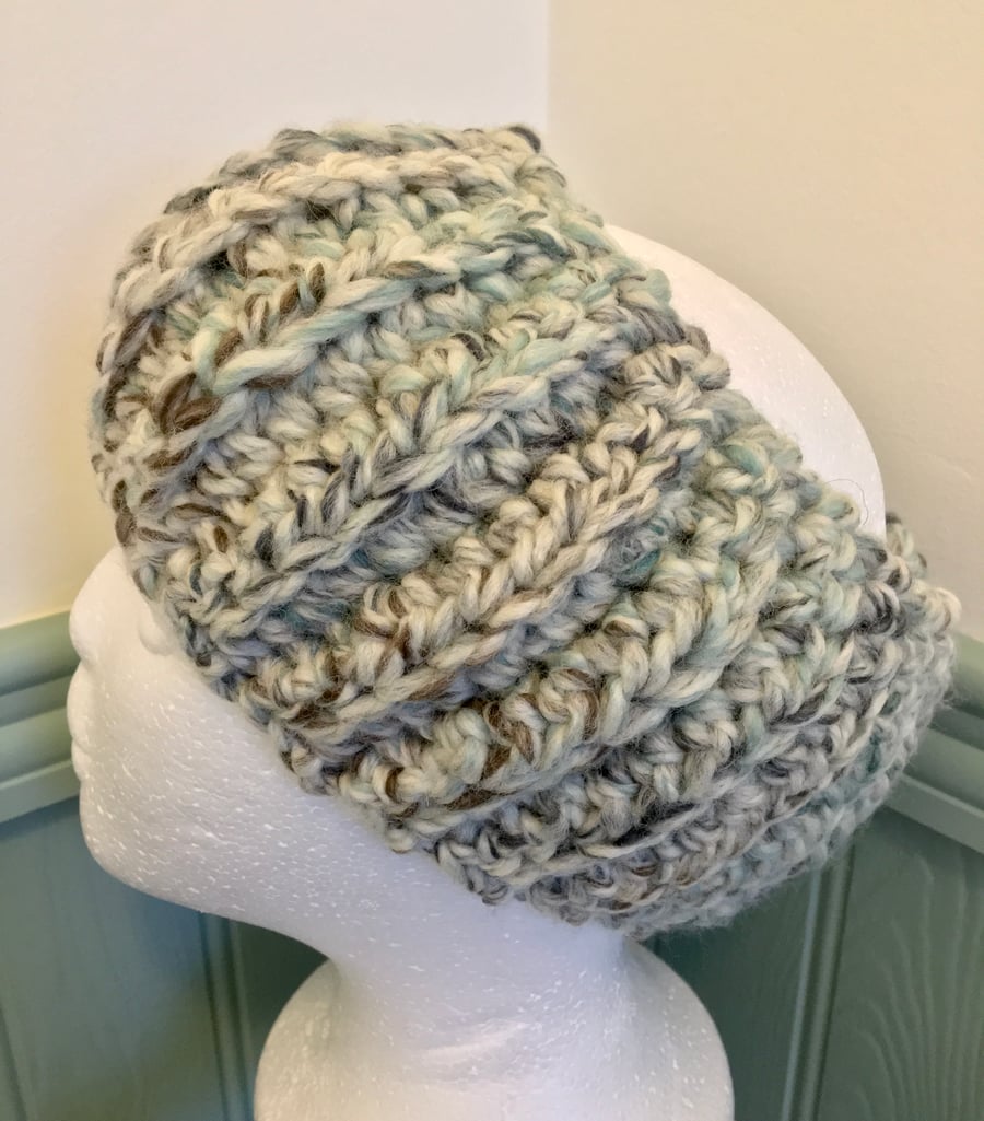 Cosy Crochet Headband Ear Warmer in the colour Seaglass