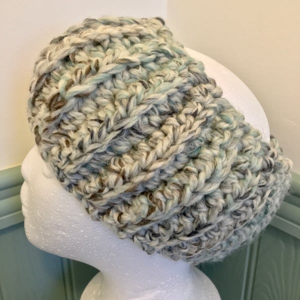 Cosy Crochet Headband Ear Warmer in the colour Seaglass