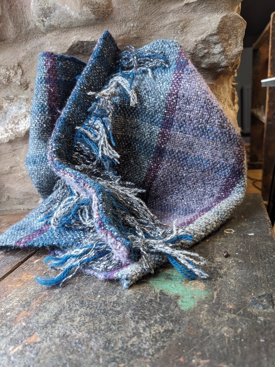Handwoven, pure wool cowl