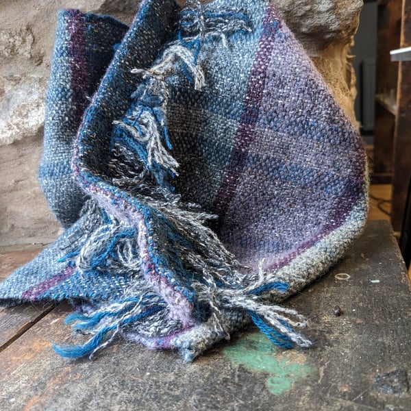  cowl, hand woven, warm, all wool
