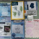 Card making supplies - Metal cutting dies, Stencil, Small Stamping Block