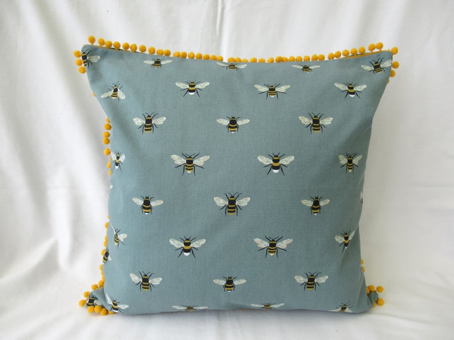 Bee themed Cushion Cover, Handmade from Sophie Allport Fabric