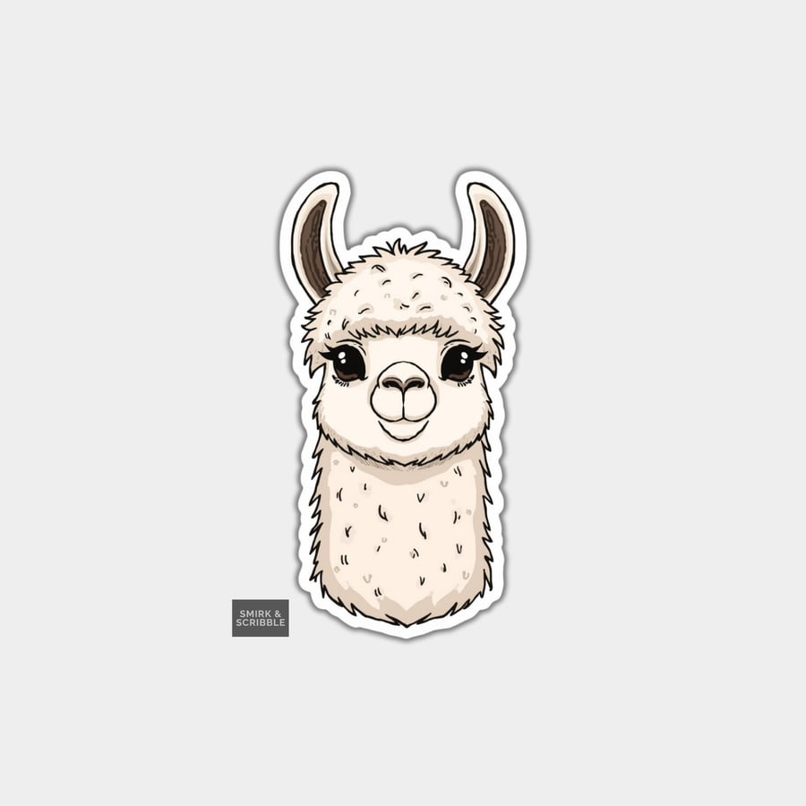Funny Vinyl Sticker For Adults - Cute Llama 
