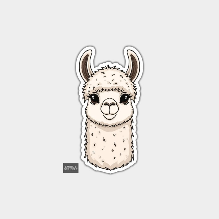 Funny Vinyl Sticker For Adults - Cute Llama 