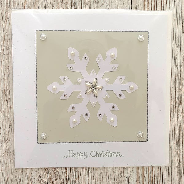 Christmas card - large snowflake Christmas card
