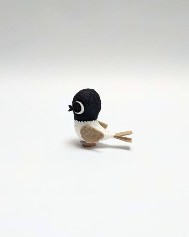 Muted Bird - Wool Felt Sculpture
