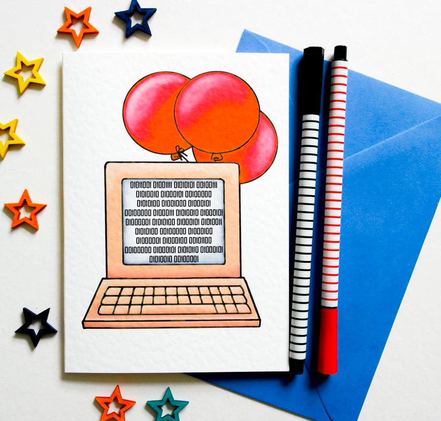 GREATEST DAD EVER Binary Card Happy Father's Day Card for Dad Puzzle Card 