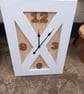 Barn door style wooden wall clock