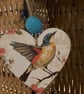 Bird themed wooden hanging heart decoration  - Image 2