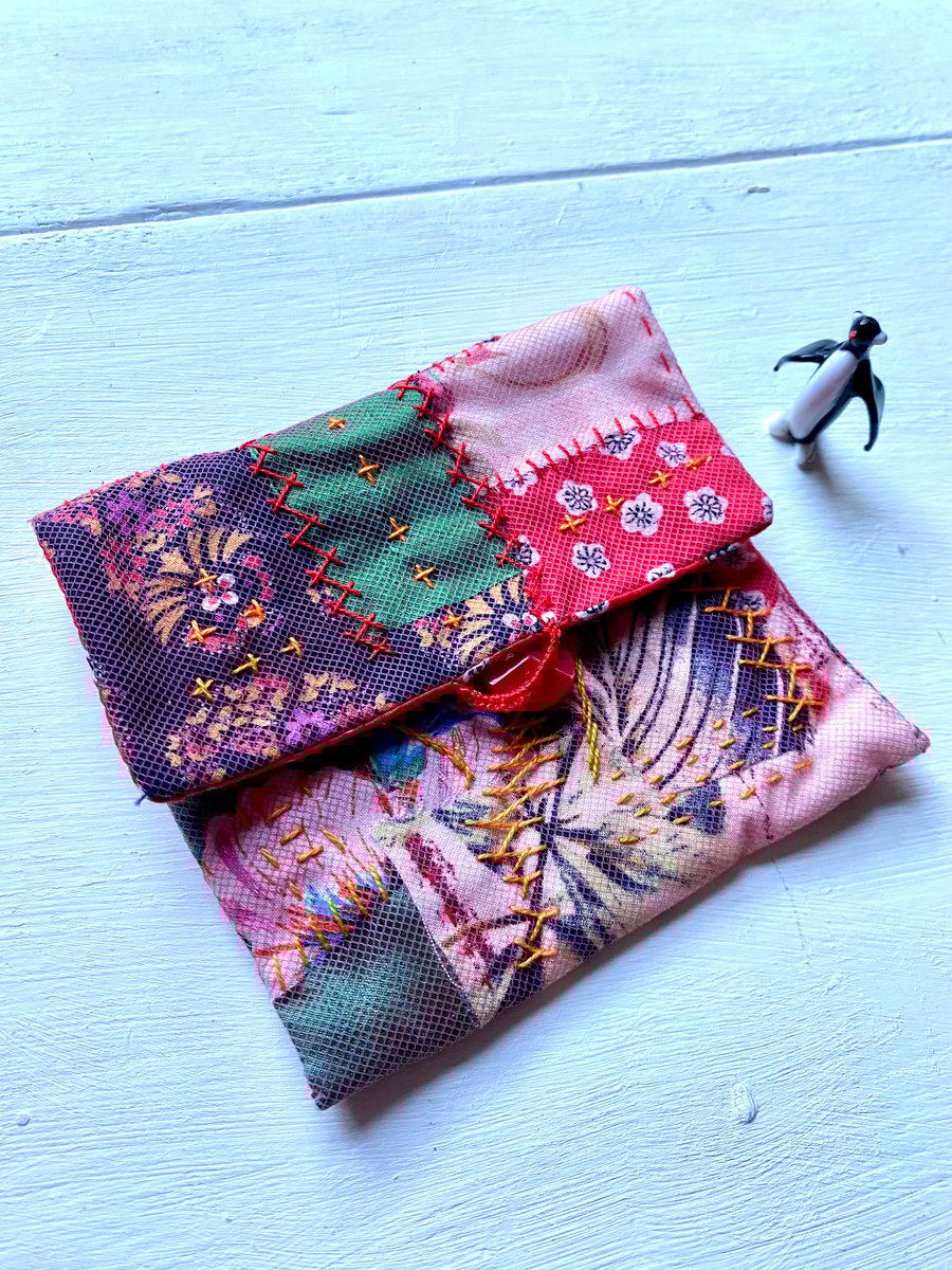 Hand stitched patchwork purse