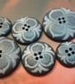 18mm, 22.5mm & 28mm Italian Laser detailing Grey Polyester designer Buttons - Image 5