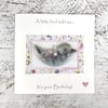 Birthday Day Card with Detachable Glass Meadow Bird