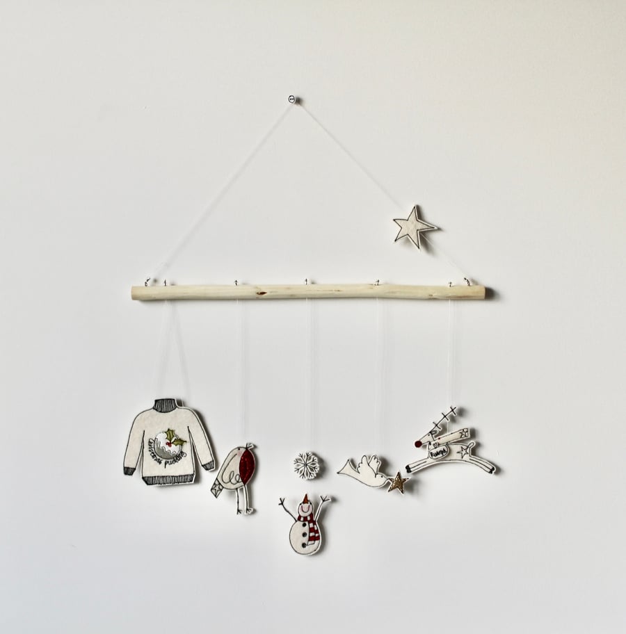 Special Order for Sophie - Christmas Designs Suspended from Drift Wood