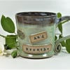 And Breathe Mug - Tea, Coffee, Yoga  Pilates Ceramic Stoneware Pottery