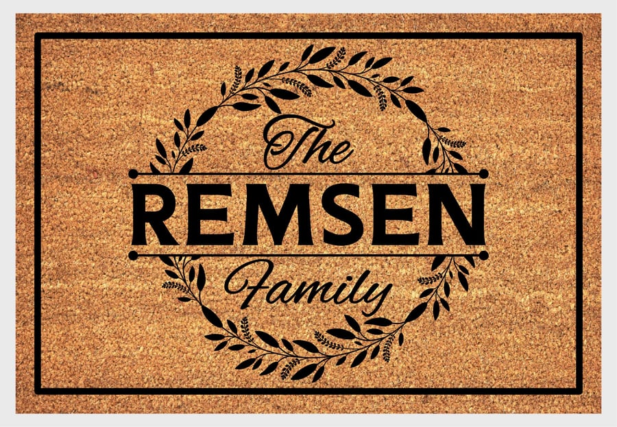 Personalised Surname Door Mat - Customised Family Name Welcome Mat - 3 Sizes