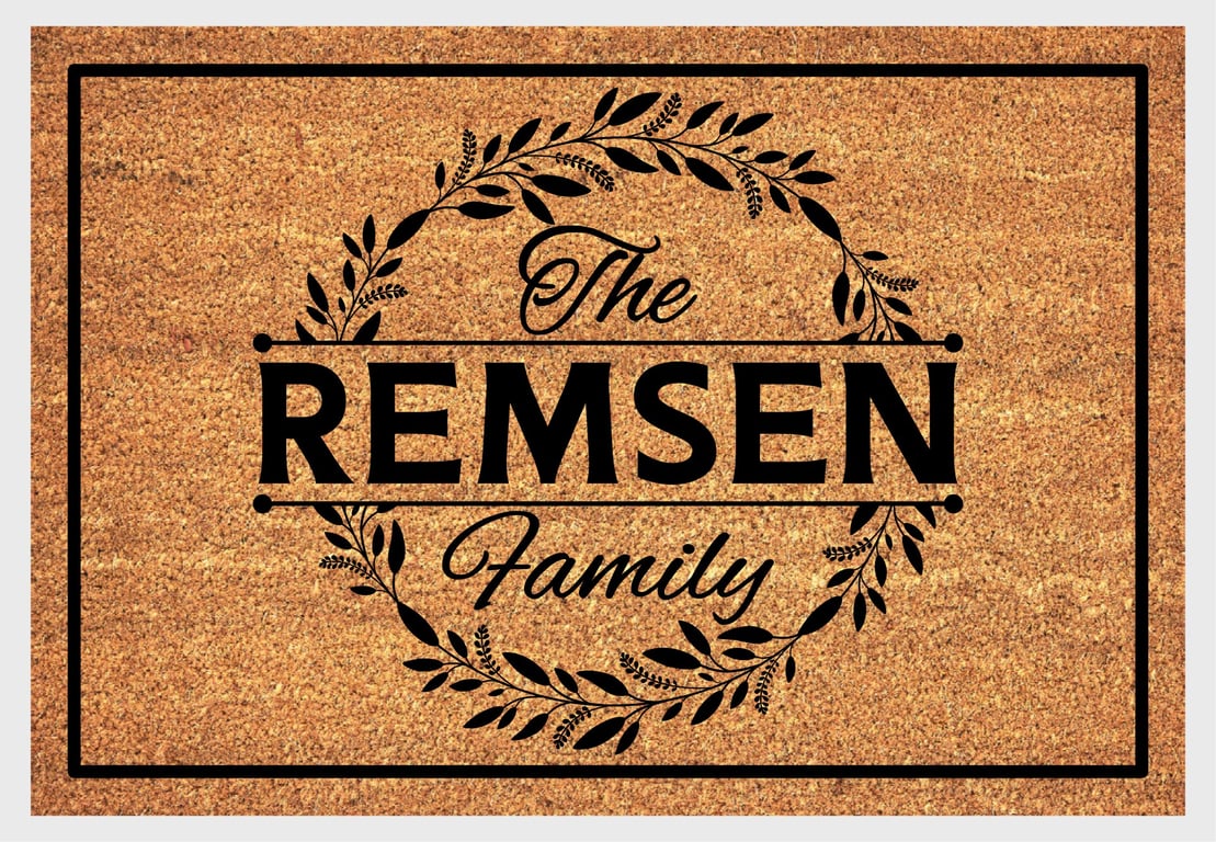 Personalised Surname Door Mat - Customised Family Name Welcome Mat - 3 Sizes