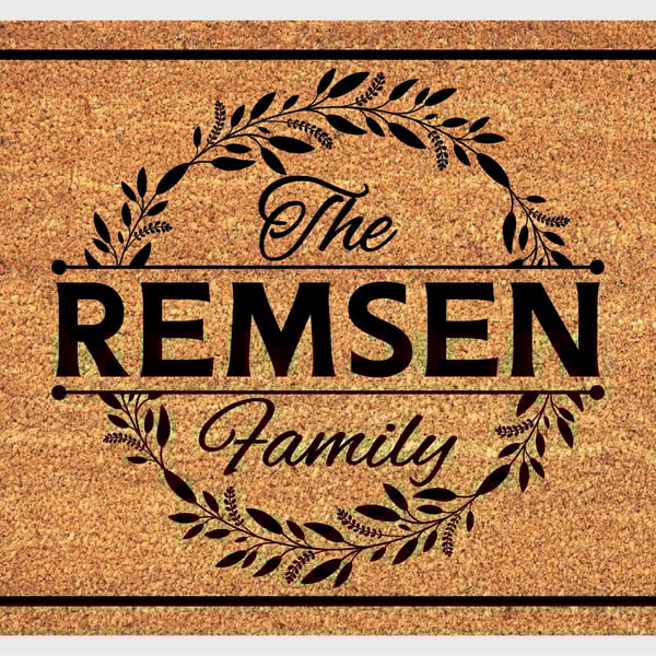 Personalised Surname Door Mat - Customised Family Name Welcome Mat - 3 Sizes